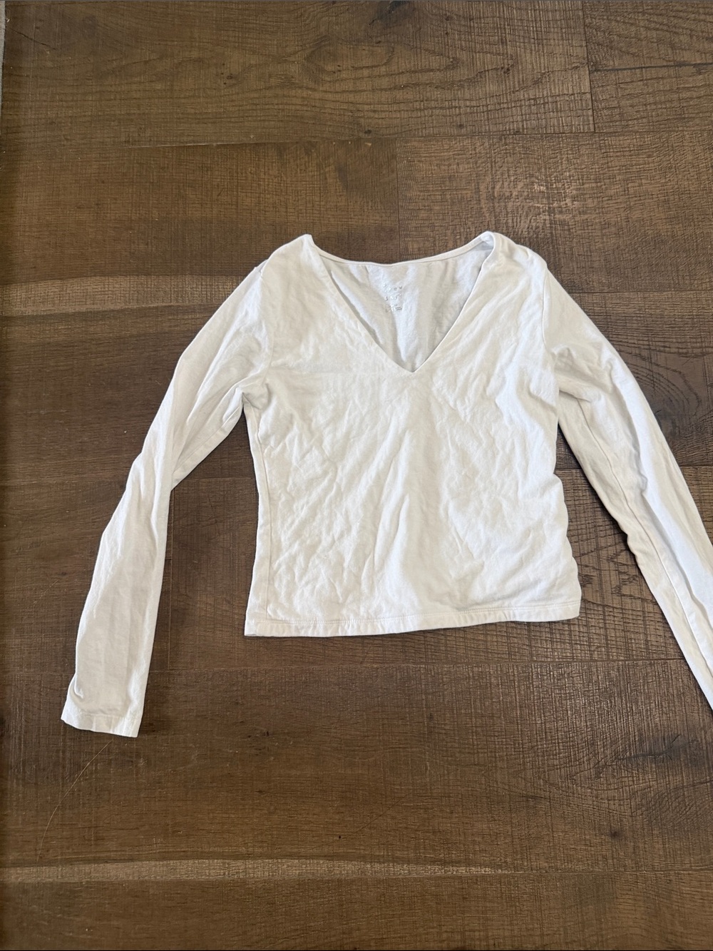 a new day White V-Neck Long Sleeve Tee